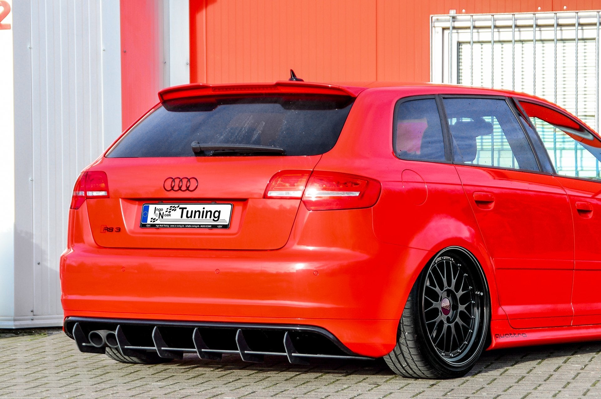 Gefräster Heckansatz V2 mit Finnen für Audi RS3 8PA Bj. 2011-2012 - Ingo Noak Tuning