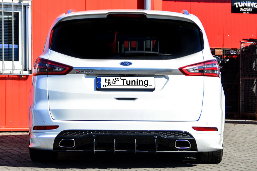 Heckansatz Diffusor für Ford S-Max 2 ST-Line ab 2015-2019, Ingo Noak Tuning, schwarz, aus Kunststoff, für sportlichen Look