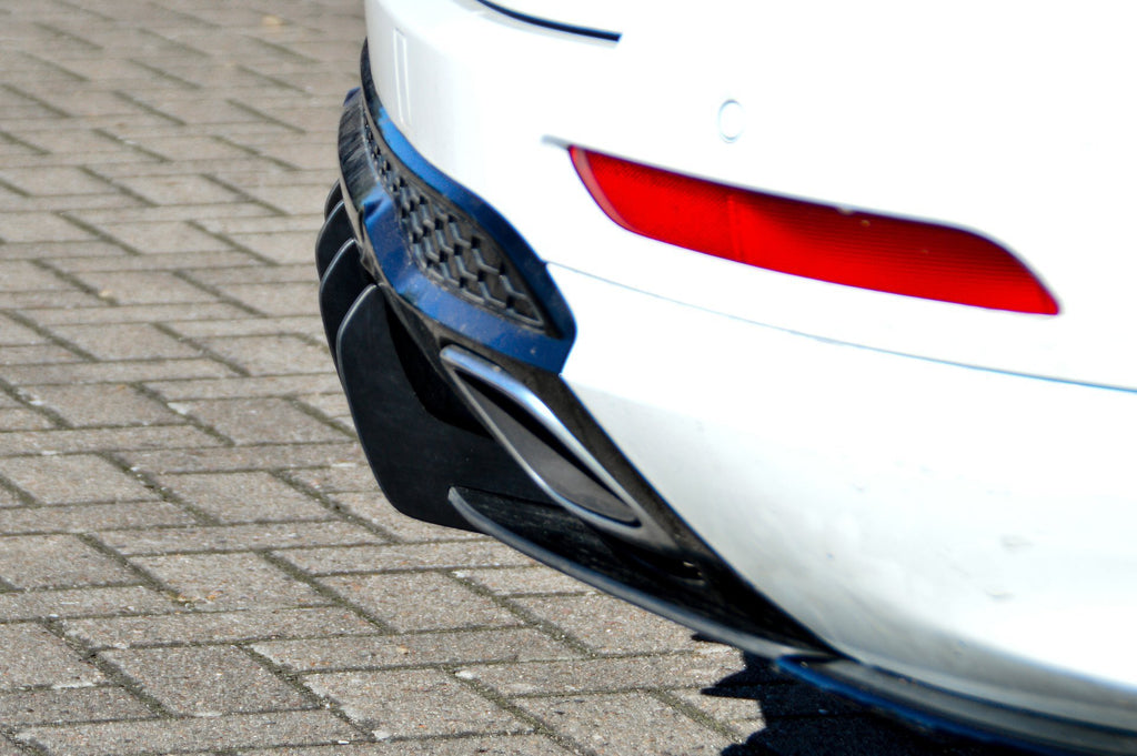 Heckansatz Diffusor für Ford S-Max 2 ST-Line ab 2015-2019, Ingo Noak Tuning, aus dunklem Kunststoff mit aerodynamischem Design
