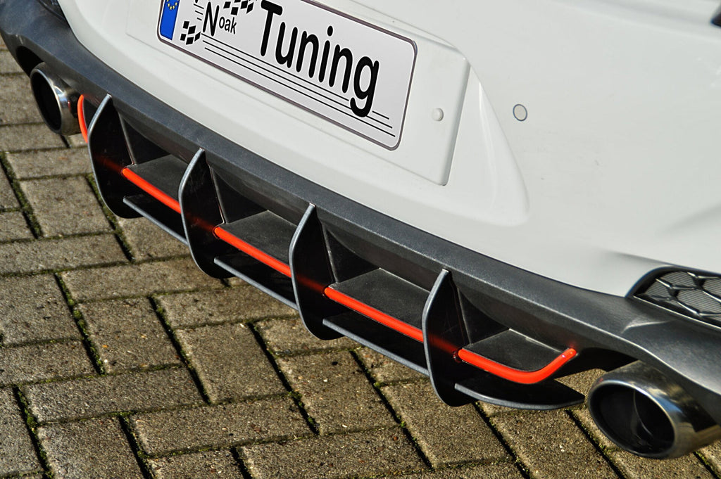 Racing Heckansatz für Hyundai i30N ab 2017, Ingo Noak Tuning, sportliches Heckteil aus robustem Material.