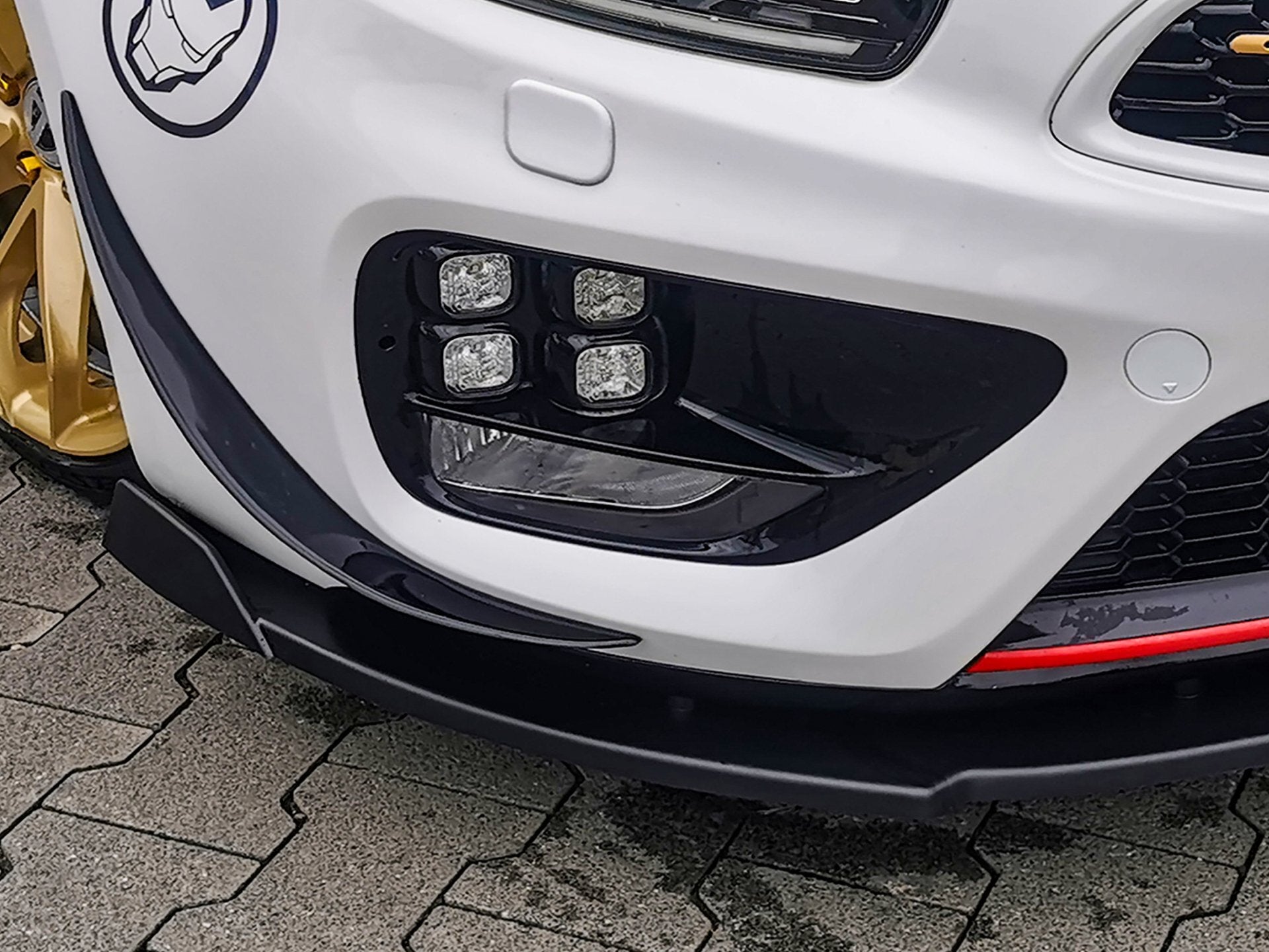 Vordere Spoilerlippe V2 mit Wing für Kia Ceed GT Pro, Ingo Noak Tuning, ab 2013-2018, aus schwarzem Kunststoff