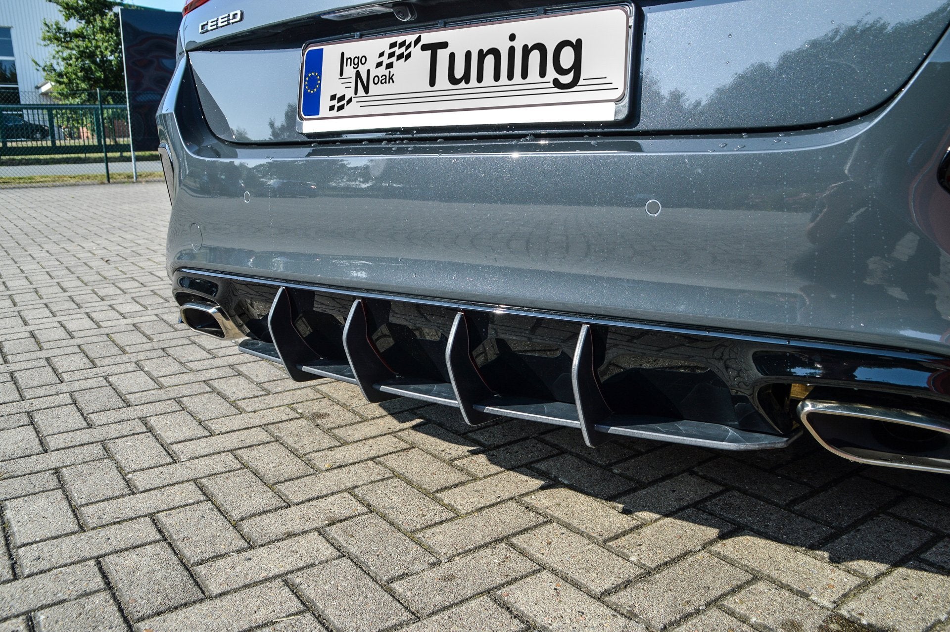 Heckdiffusor für Kia Ceed GT ab 2018-2021, Ingo Noak Tuning, aus Kunststoff, zeigt das Design des Heckdiffusors.