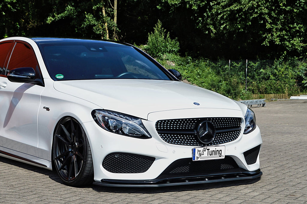 Frontspoilerlippe für Mercedes C W205 43 AMG Limousine, Ingo Noak Tuning, aus hochwertigem Material sichtbar auf dem Bild