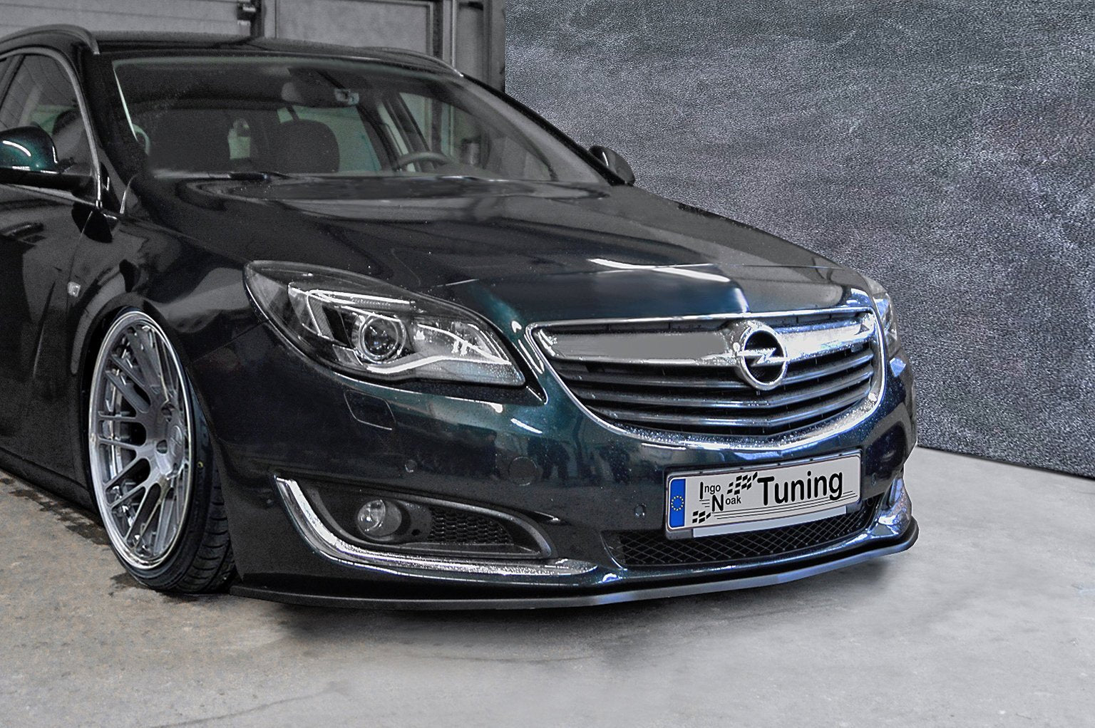 Ingo Noak Tuning Frontspoilerlippe für Opel Insignia A Facelift, aerodynamischer Autoverkleidungsteil, in schwarzer Farbe