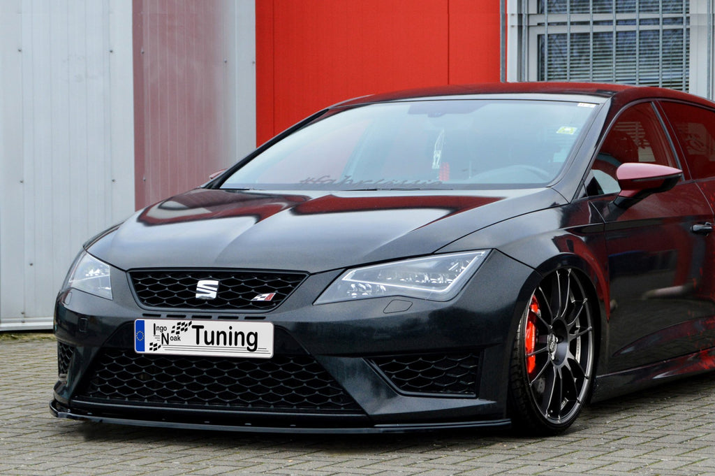 Frontspoilerlippe für Seat Leon 3 5F FR und Cupra von Ingo Noak Tuning, sichtbar auf dem Fahrzeug montiert