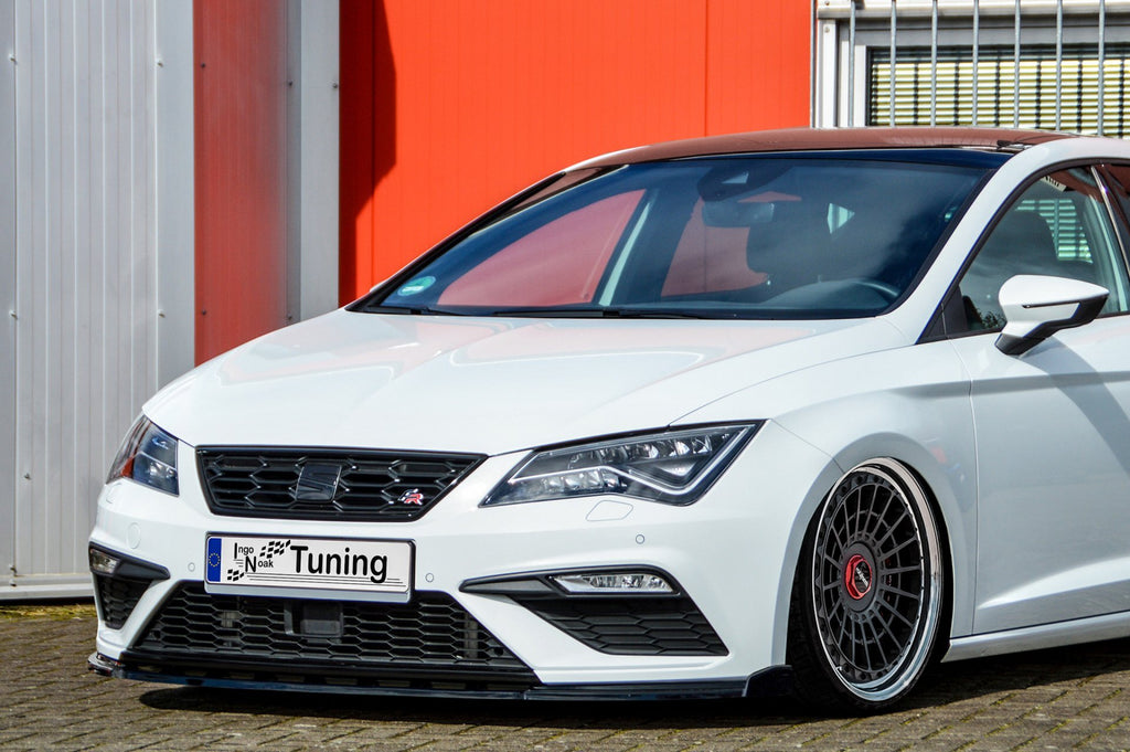 Frontspoilerlippe mit Wing für Seat Leon 5F FR Cupra, aus ABS, von Ingo Noak Tuning, zeigt das sportliche Design.