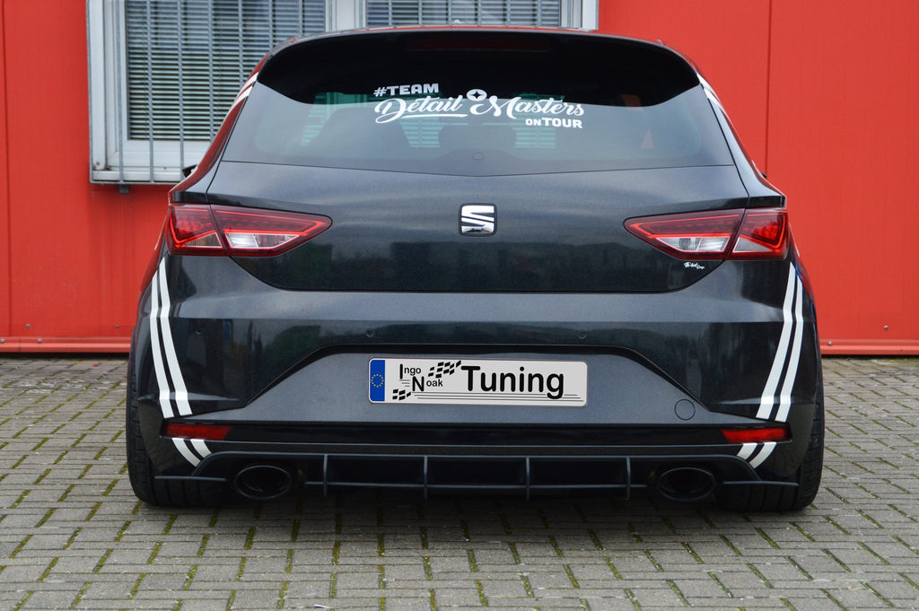 Gefräster Heckansatz mit Finnen für Seat Leon 5F Cupra, Ingo Noak Tuning, zeigt aerodynamisches Design und Details