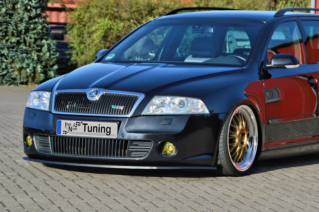 Frontspoilerlippe für Skoda Octavia RS 1Z, Ingo Noak Tuning, zeigt die aerodynamische Stoßstangenverlängerung.