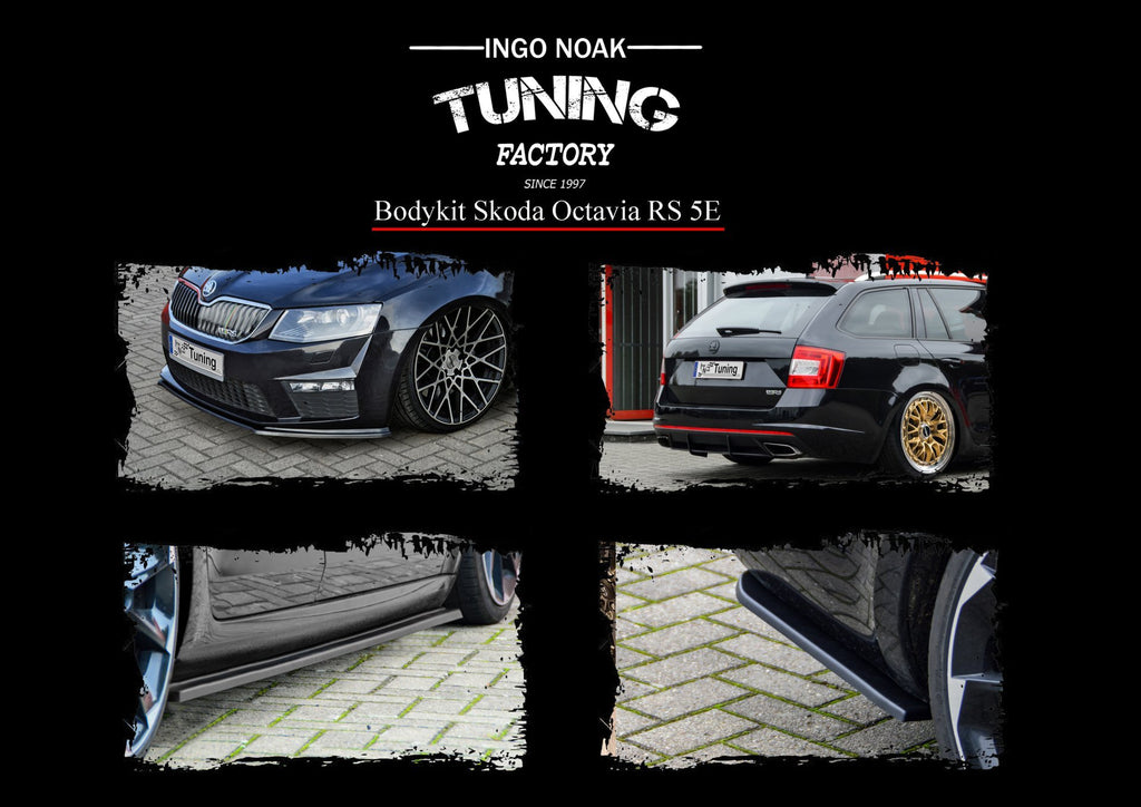 Ingo Noak Tuning Bodykit für Skoda Octavia RS 5E, 2012-2016, mit Stoßstangen und Seitenschürzen, auf dem Fahrzeug montiert