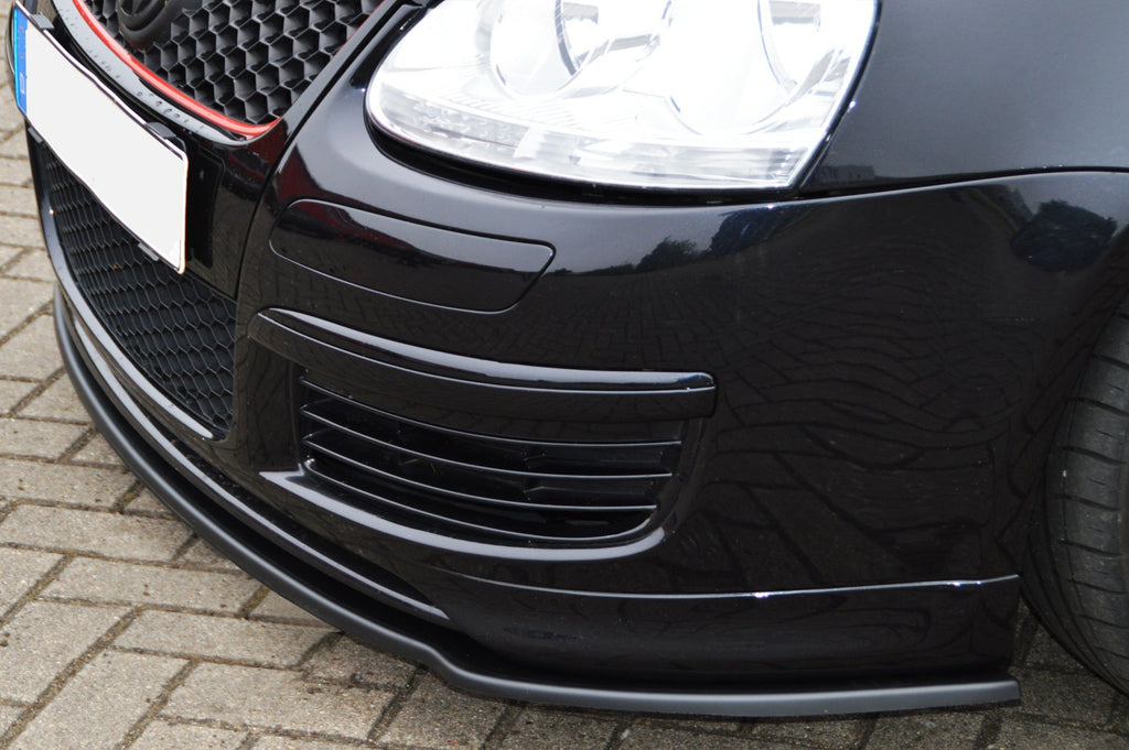 Frontspoilerlippe für VW Golf 5 GTI ED.30, Ingo Noak Tuning, zeigt die aerodynamische Fahrzeugfront in Nahaufnahme.