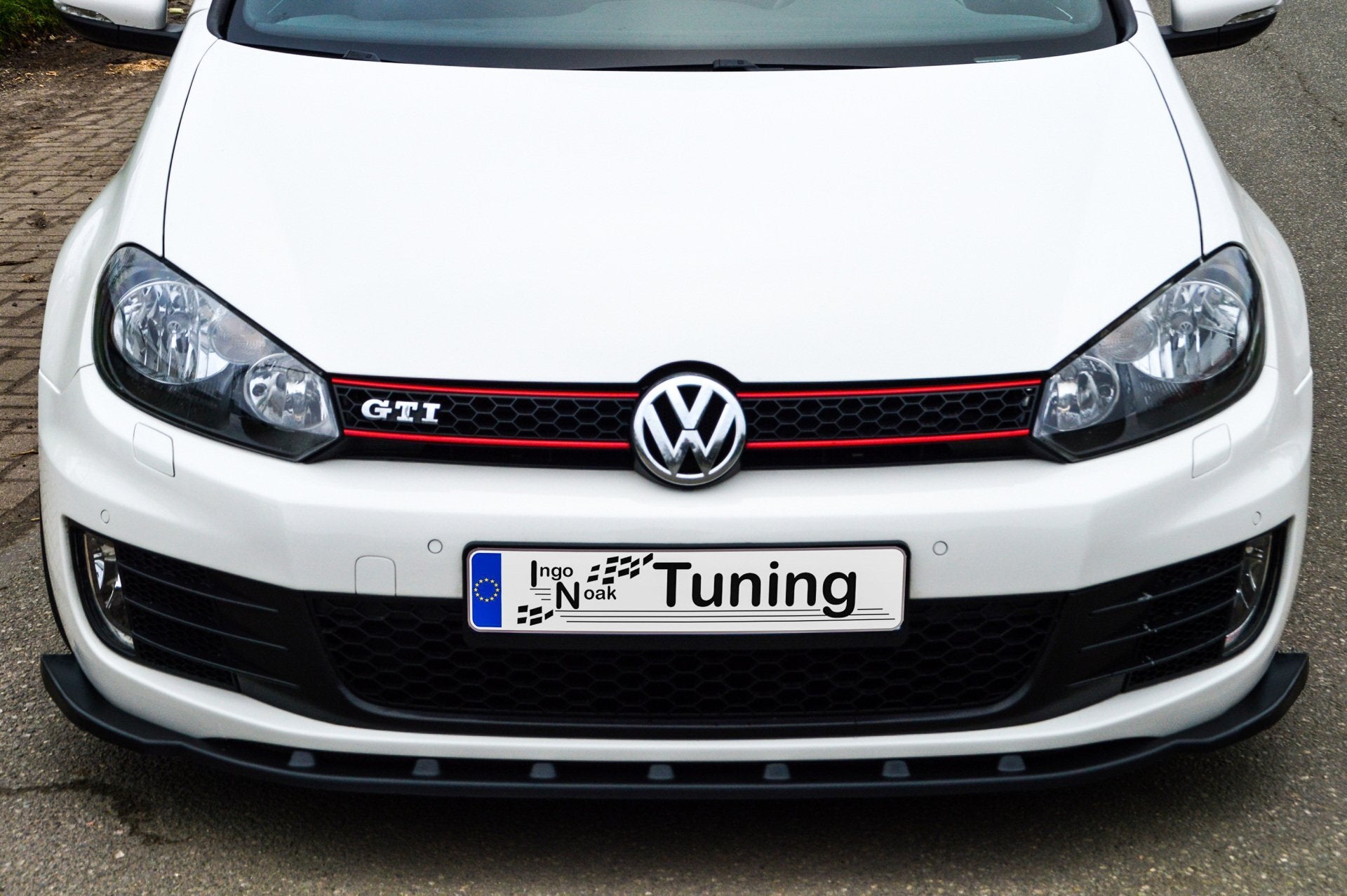 Frontspoilerlippe Phase 2 für VW Golf 6 1K, Ingo Noak Tuning, aus hochwertigem Kunststoff, sichtbare aerodynamische Design.