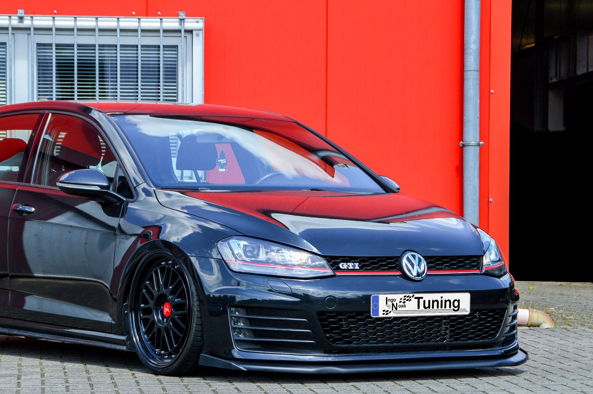 Vorne Spoilerlippe V2 mit großem Wing für VW Golf 7 GTI GTD, Ingo Noak Tuning, aerodynamisches Auto-Upgrade