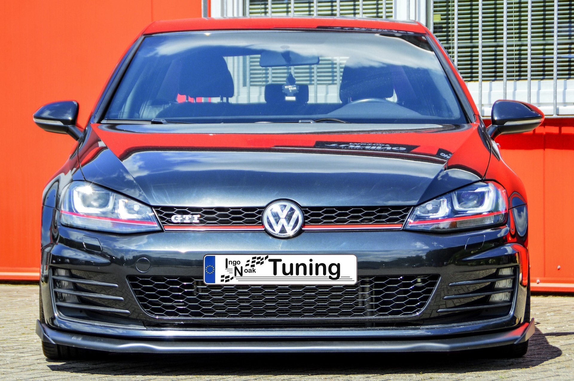 Vorne Cup Frontspoilerlippe V2 mit großem Wing für VW Golf 7 GTI GTD, Ingo Noak Tuning, aerodynamisches Fahrzeug-Upgrade