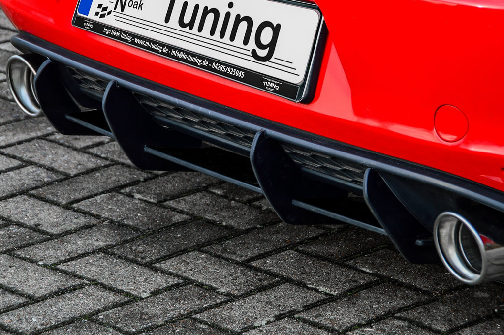Gefräster Heckansatz mit Finnen V2 für VW Golf 7 GTI und GTD, Ingo Noak Tuning, aus hochwertigem Material.