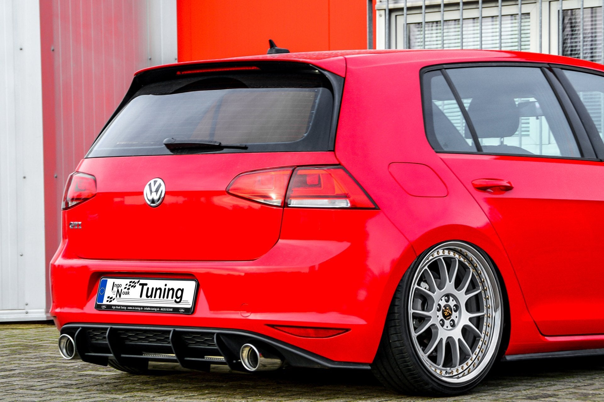 Gefräster Heckansatz mit Finnen V2 für VW Golf 7 GTI und GTD, aus hochwertigem Material, von Ingo Noak Tuning