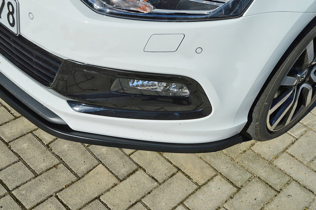 Frontspoilerlippe für VW Polo 5 6R R-Line, Ingo Noak Tuning, aus Kunststoff, zeigt die aerodynamische Designlinie.