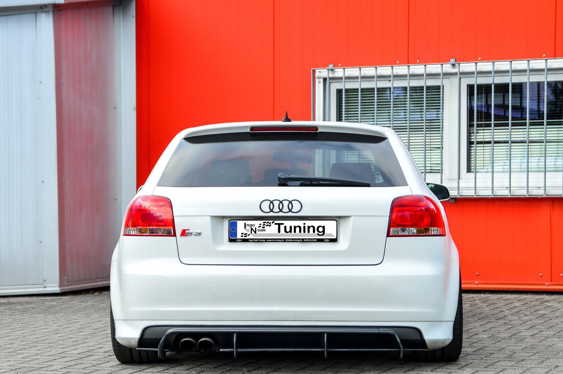Gefräster Heckansatz für Audi S3 8P von Ingo Noak Tuning, aus hochwertigem Material, mit detaillierten Design.