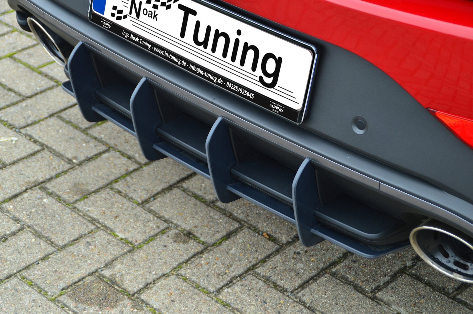 Rennheckansatz für Hyundai I30N Facelift, Ingo Noak Tuning, sportlicher Heckstoßstangen-Ansatz mit aerodynamischem Design