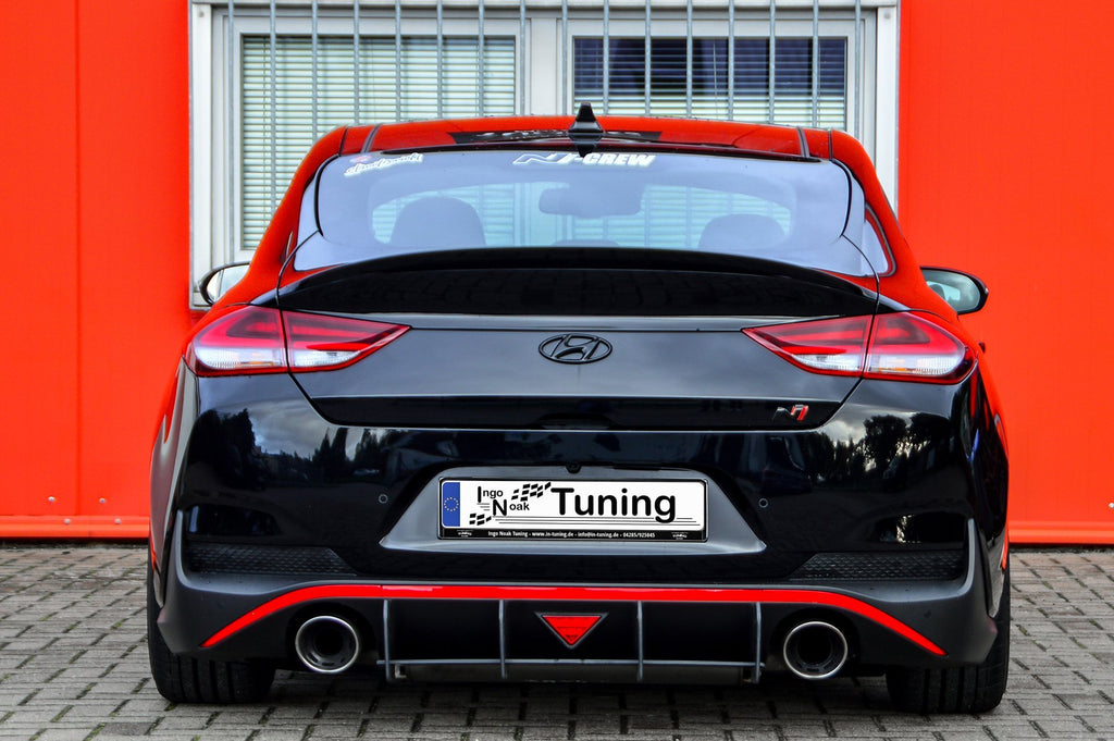 Racing-Heckansatz für Hyundai I30N Fastback Facelift, schwarz, aus Carbon, passend für Ingo Noak Tuning.