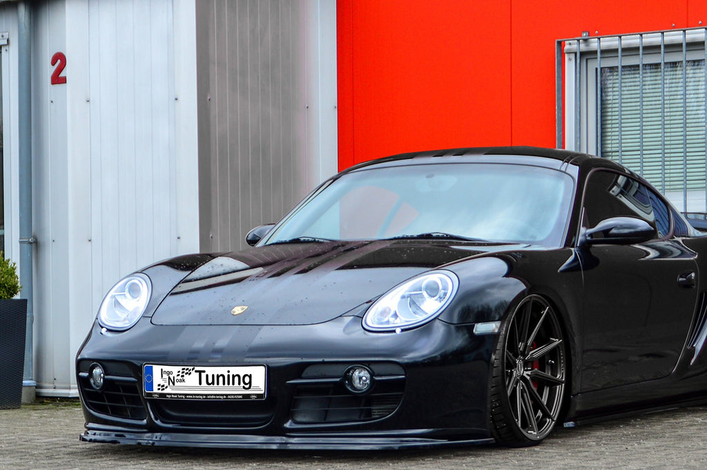 Frontspoilerlippe aus ABS für Porsche Cayman 987, Ingo Noak Tuning, zeigt die sportliche Frontlippe in Nahaufnahme