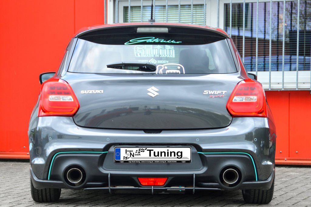 Bodykit für Suzuki Swift Sport RZ/AZ von Ingo Noak Tuning, inklusive Frontstoßstange, Seitenschweller und Heckdiffusor, sichtbar auf Bild.