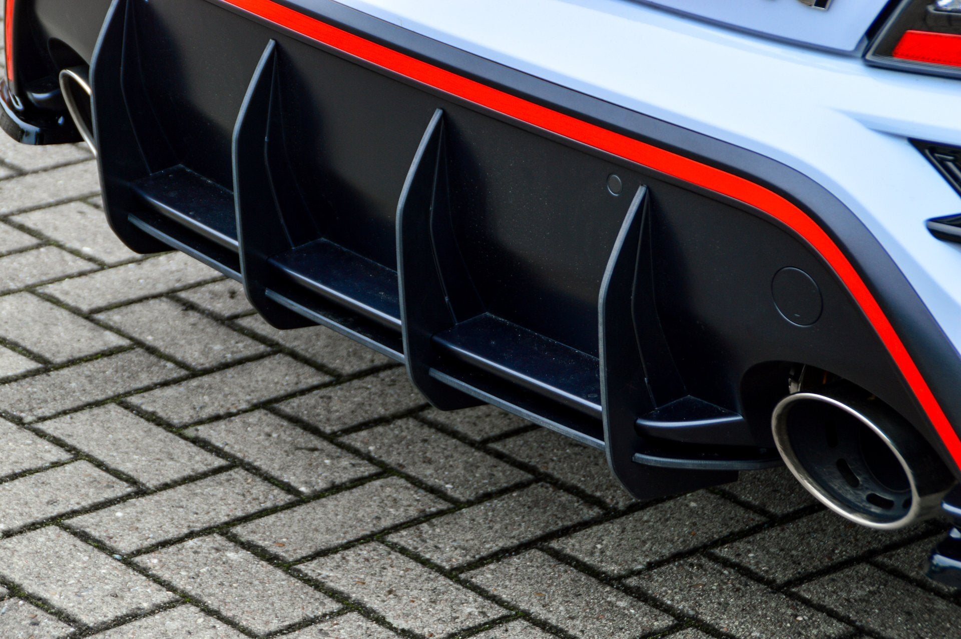 Racing Heckansatz für Hyundai Kona N ab 2020, Ingo Noak Tuning, aerodynamischer Heckstoßfänger in schwarz
