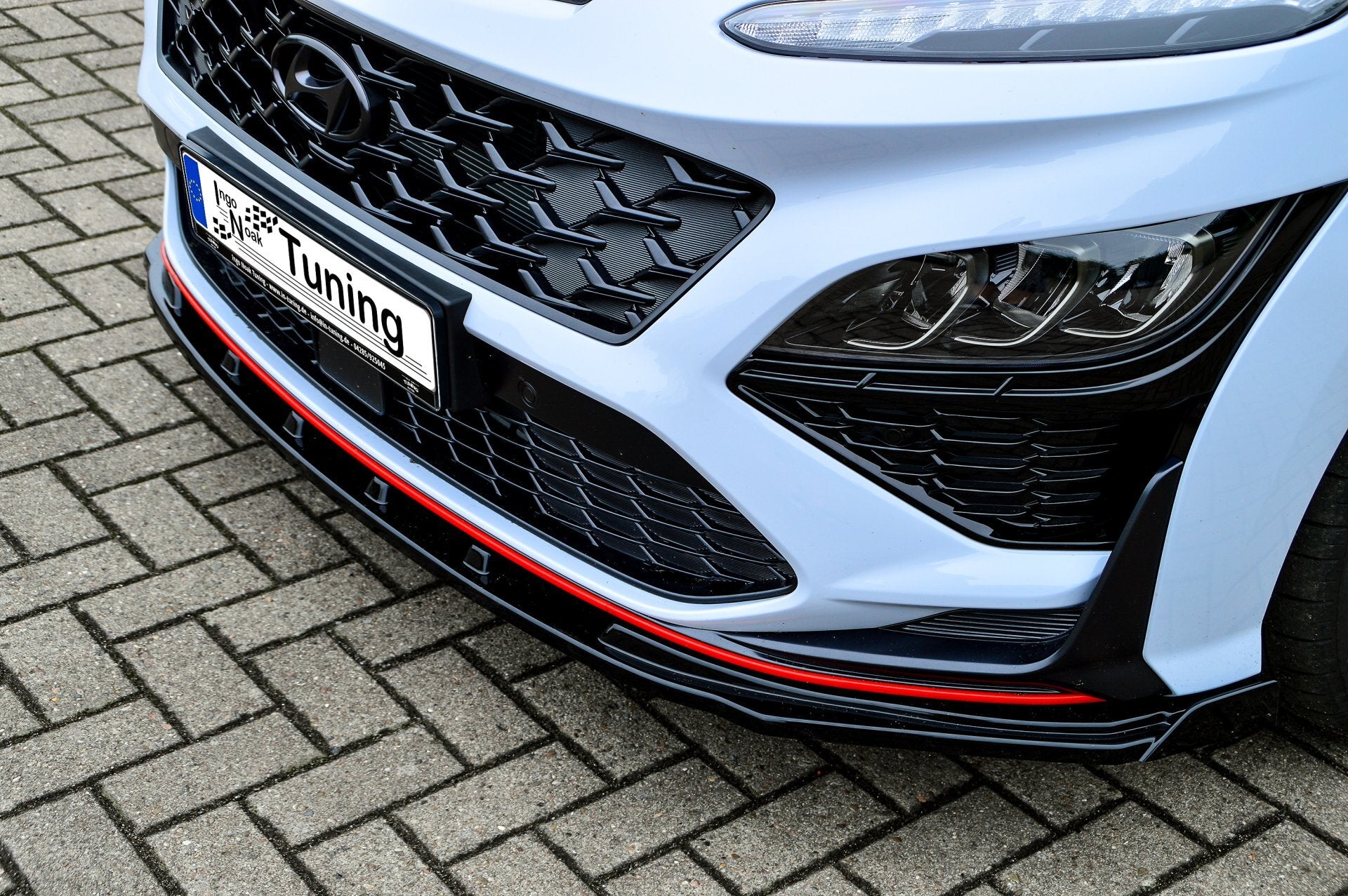 Frontspoilerlippe mit Wing für Hyundai Kona N / N-Line ab 2020, Ingo Noak Tuning, aerodynamisches Auto-Upgrade