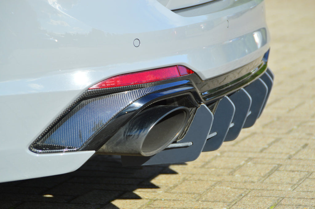 Gefräster Heckansatz aus ABS für Audi RS4 B9, schwarz, detailreiche Verarbeitung, Tuning-Teile von Ingo Noak Tuning