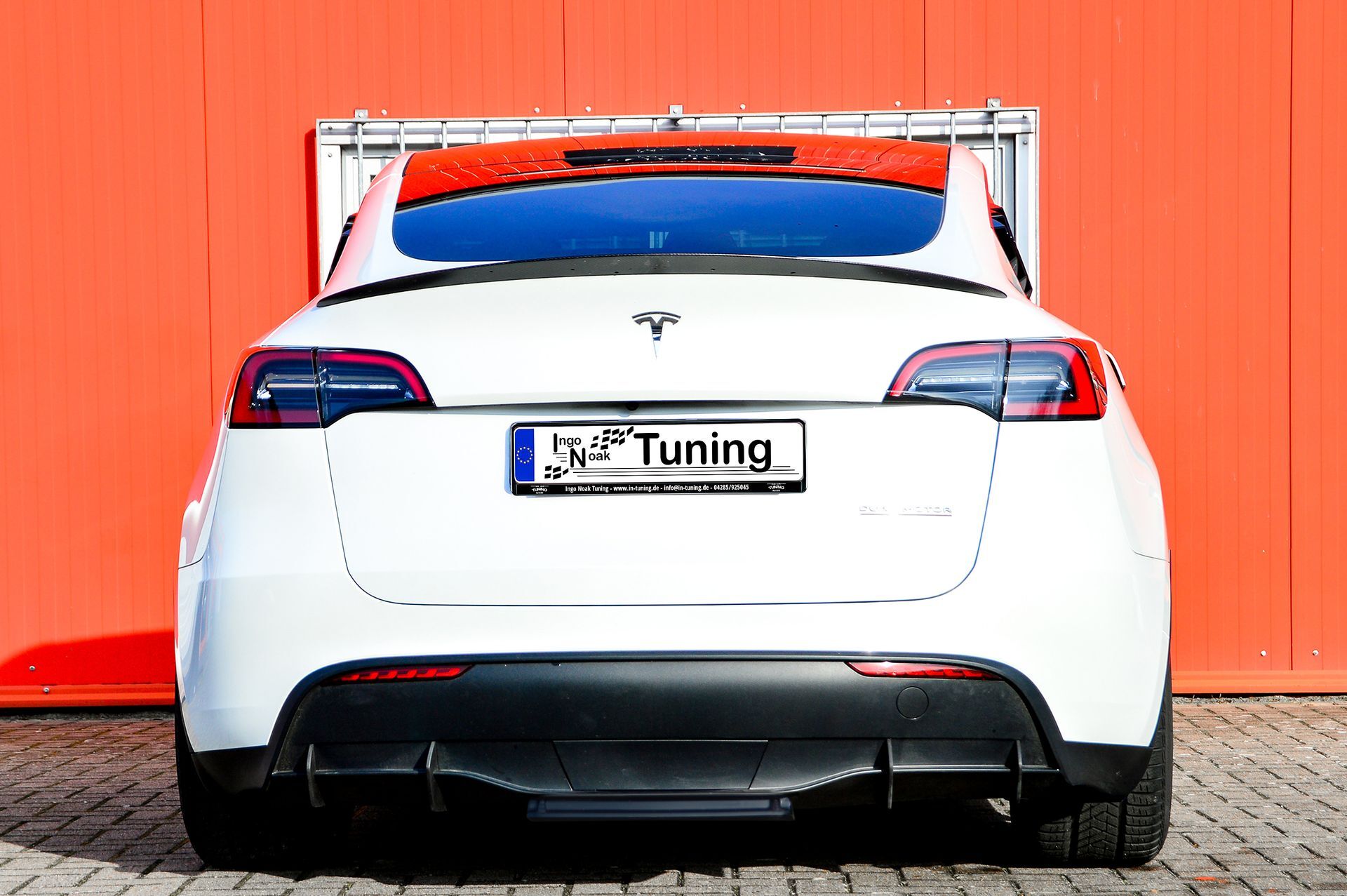 Gefräster Heckansatz mit 4 Finnen und Mittenteil aus ABS für Tesla Model Y, Ingo Noak Tuning, Fahrzeugteile, Automobilzubehör