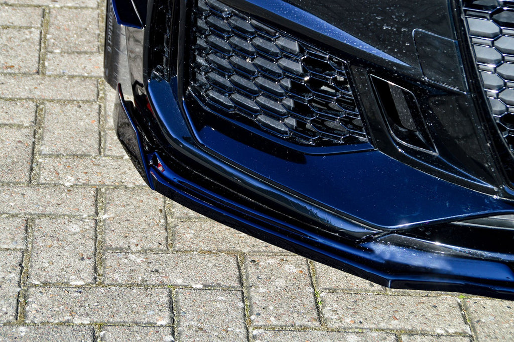 Frontspoilerlippe mit Wing für Audi RS5 F5 B9, Ingo Noak Tuning, schwarze Kunststoff-Optik, sportliches Design, aerodynamisch