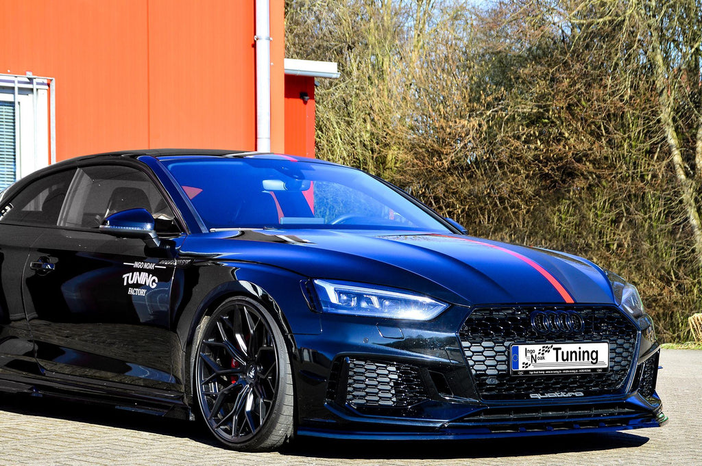 Vordere Spoilerlippe für Audi RS5 F5 B9 von Ingo Noak Tuning, aus hochwertigem Material, sichtbar auf dem Bild.