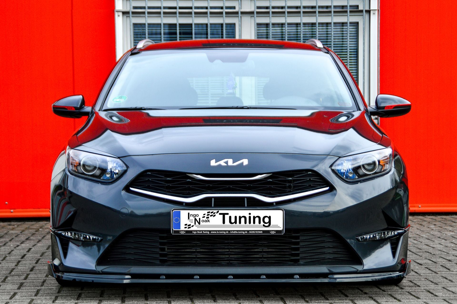 Kia Ceed CD Frontspoilerlippe mit Wings, Ingo Noak Tuning, ab Baujahr 2021, schwarze Kunststoff-Optik, sportliches Design