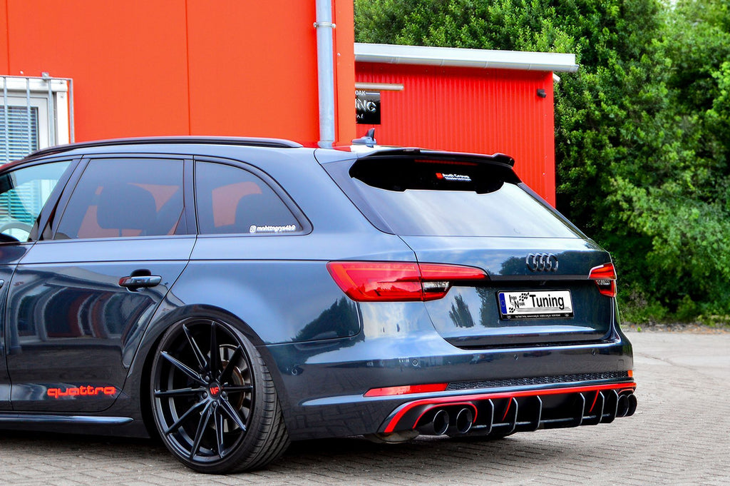 Gefräster ABS-Heckansatz für Audi S4 B9 von Ingo Noak Tuning, sportliches Autozubehör, detailreiche Verarbeitung