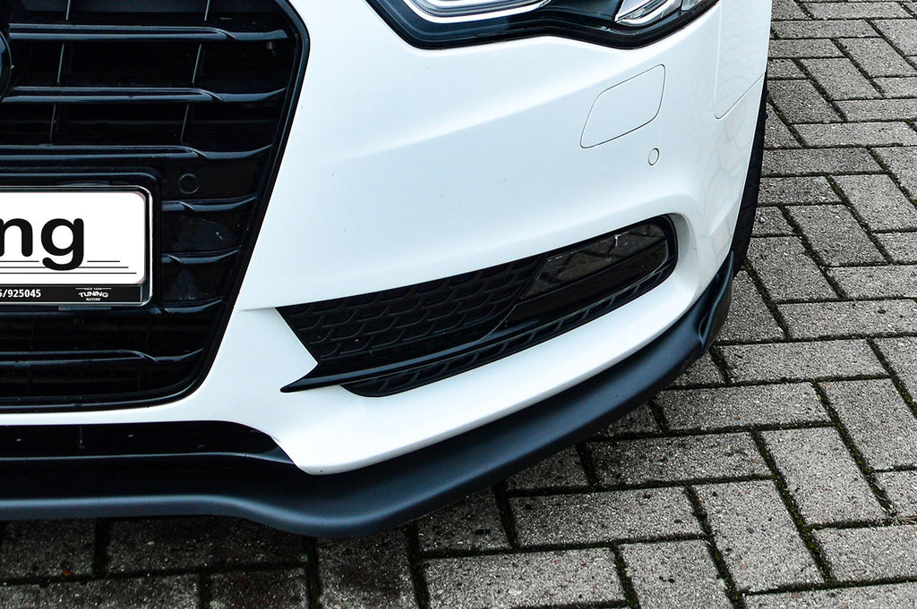 Frontspoilerlippe mit Wings für Audi A5 B8 Facelift 2011-2016, Ingo Noak Tuning, schwarze Kunststoff-Optik, sportliches Design