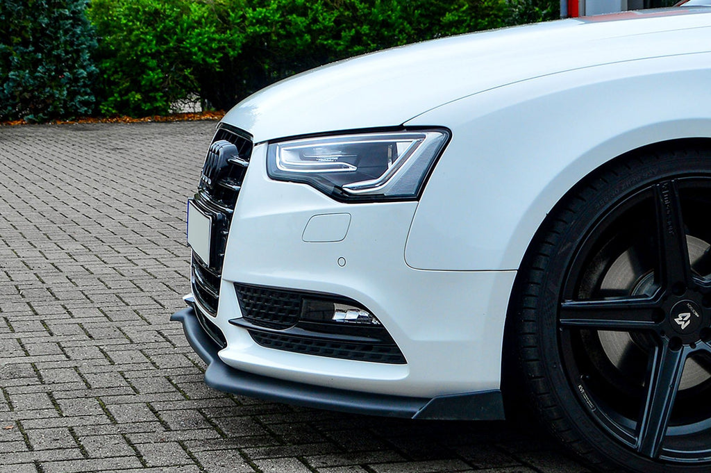 Frontspoilerlippe mit Wings für Audi A5 B8 Facelift 2011-2016, in Wagenfarbe, von Ingo Noak Tuning, auf Fahrzeug montiert
