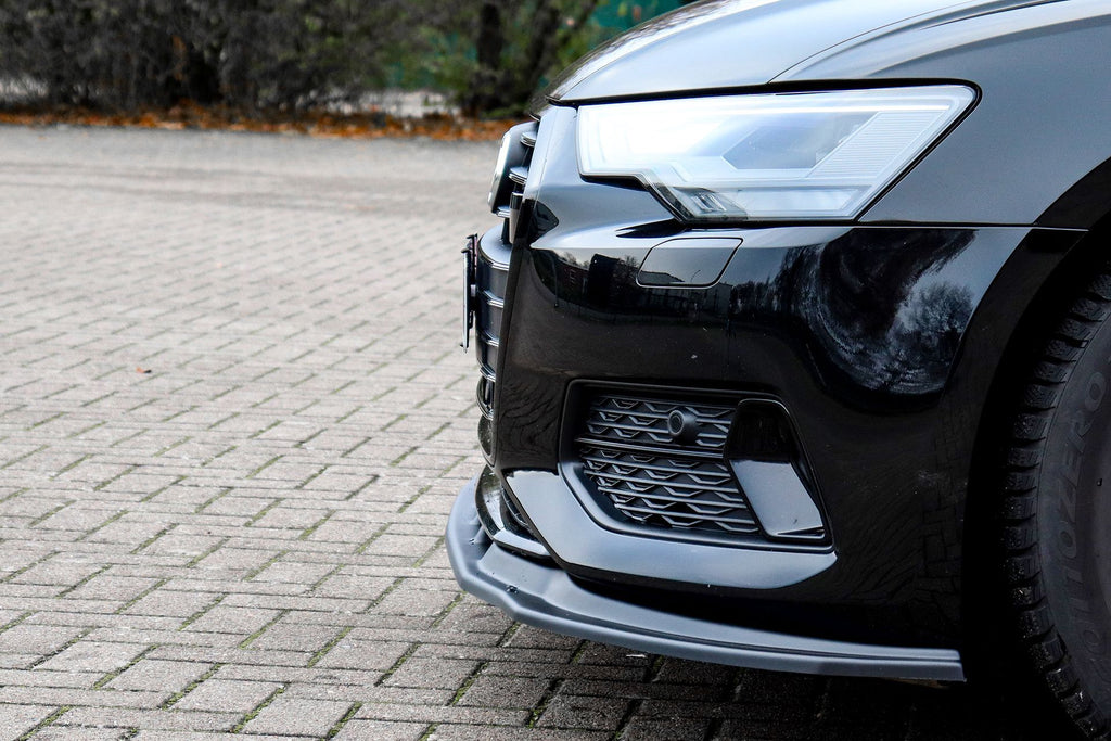 Frontspoilerlippe für Audi A6 4K C8 ab 2018-2023, Ingo Noak Tuning, klare Sicht auf die aerodynamische Fahrzeugfront