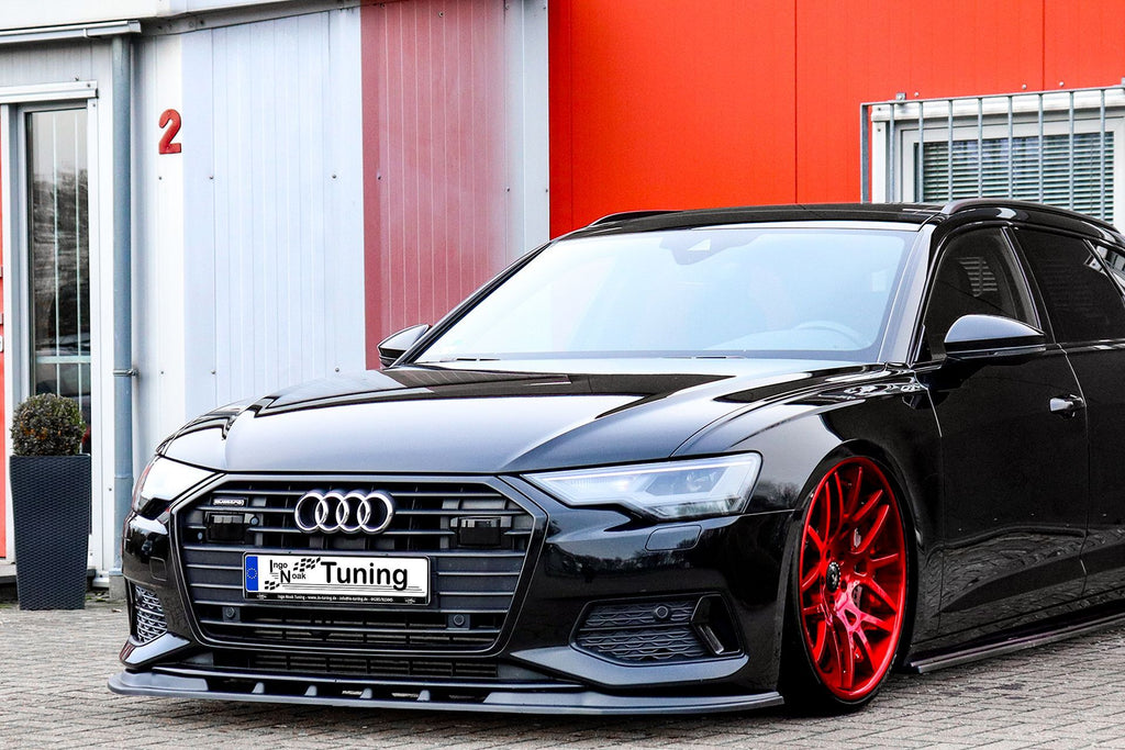 Frontspoilerlippe für Audi A6 C8 4K ab 2018-2023, Ingo Noak Tuning, aus hochwertigem Material, zeigt den unteren Frontstoßfänger