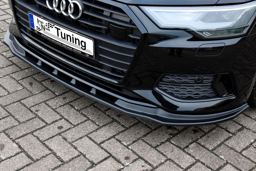 Frontspoilerlippe für Audi A6 4K C8 ab 2018-2023, Ingo Noak Tuning, zeigt die aerodynamische Karosserieverkleidung.