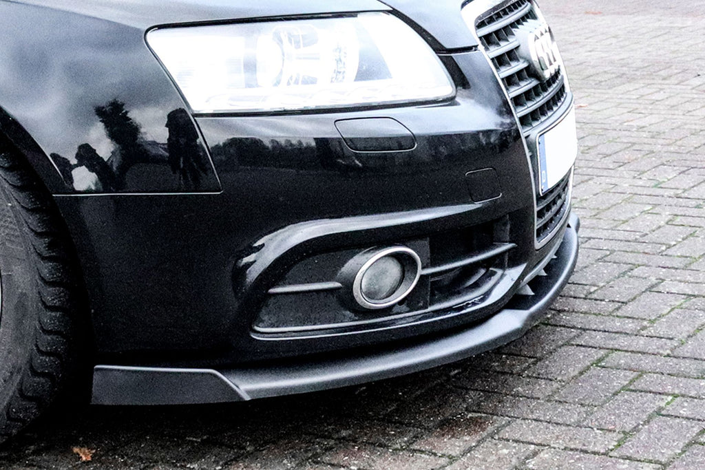 ABS Spoilerschwert Cuplippe mit Wings für Audi A6 4F S-Line Facelift, in Ingo Noak Tuning Design, sichtbar in der Abbildung