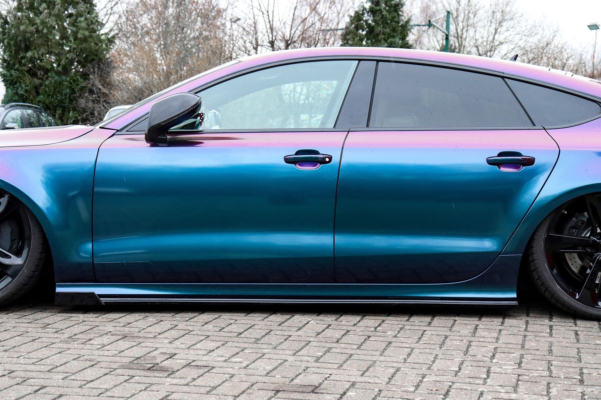 CUP Seitenschweller mit Wings vorne für Audi A7 S-Line + S7 C7 4G