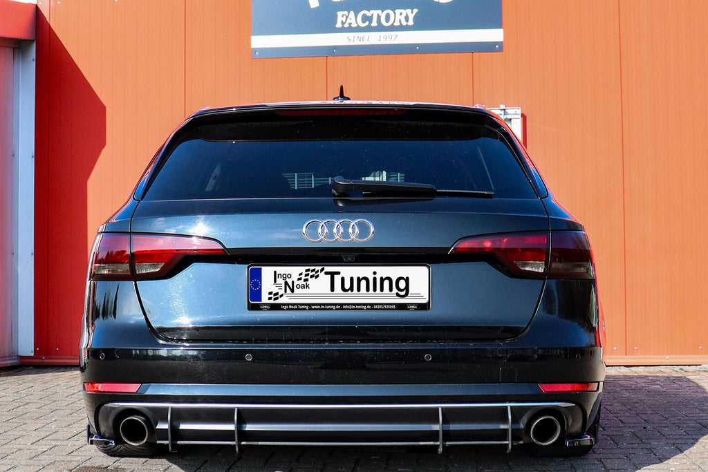 Gefräster Heckansatz aus ABS für Audi A4 B9 Avant mit Endrohr L/R