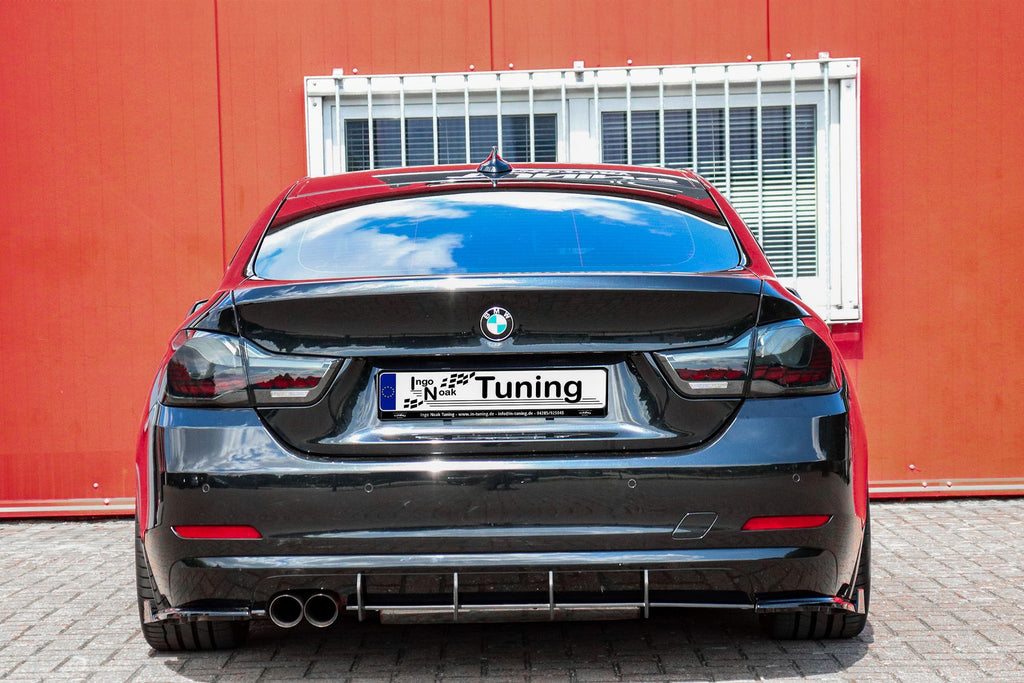 Heckeinsatz Diffusor für BMW 4er F32 F33 F36, Ingo Noak Tuning, aerodynamisches Autoteil, schwarzer Kunststoff, passend für Fahrzeugfront