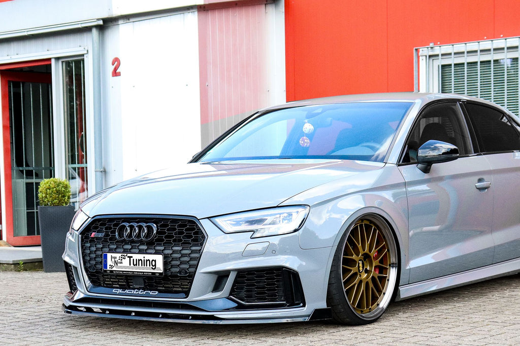 Frontspoilerlippe mit Wings für Audi RS3 8V Facelift Sportback/Limo, Ingo Noak Tuning, schwarze Kunststoffoptik