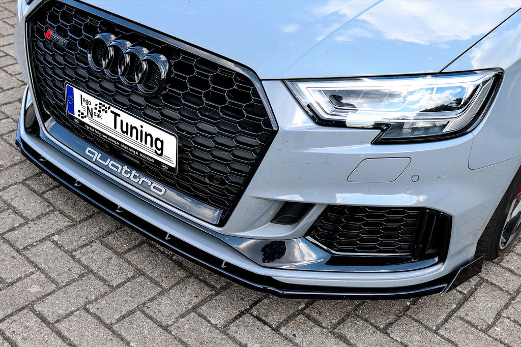 Frontspoilerlippe mit Wings für Audi RS3 8V Facelift Sportback und Limousine, schwarz, aus Kunststoff, von Ingo Noak Tuning