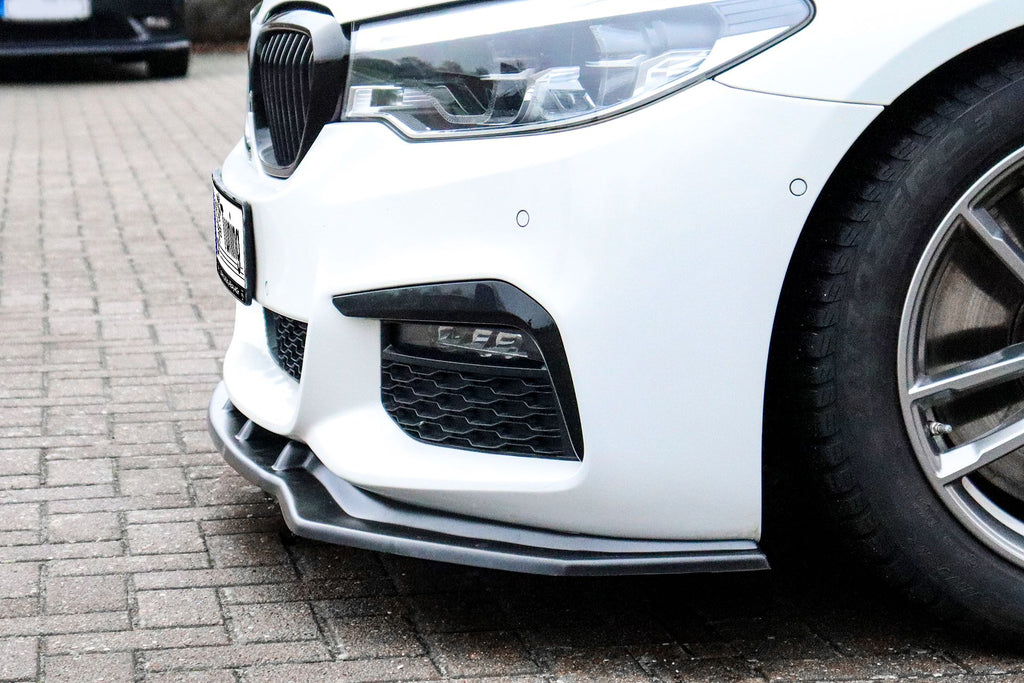 Vordere Spoilerlippe Cuplippe für BMW 5er G30 G31 M-Paket, Ingo Noak Tuning, aus Kunststoff, sichtbare Details und Befestigungspunkte
