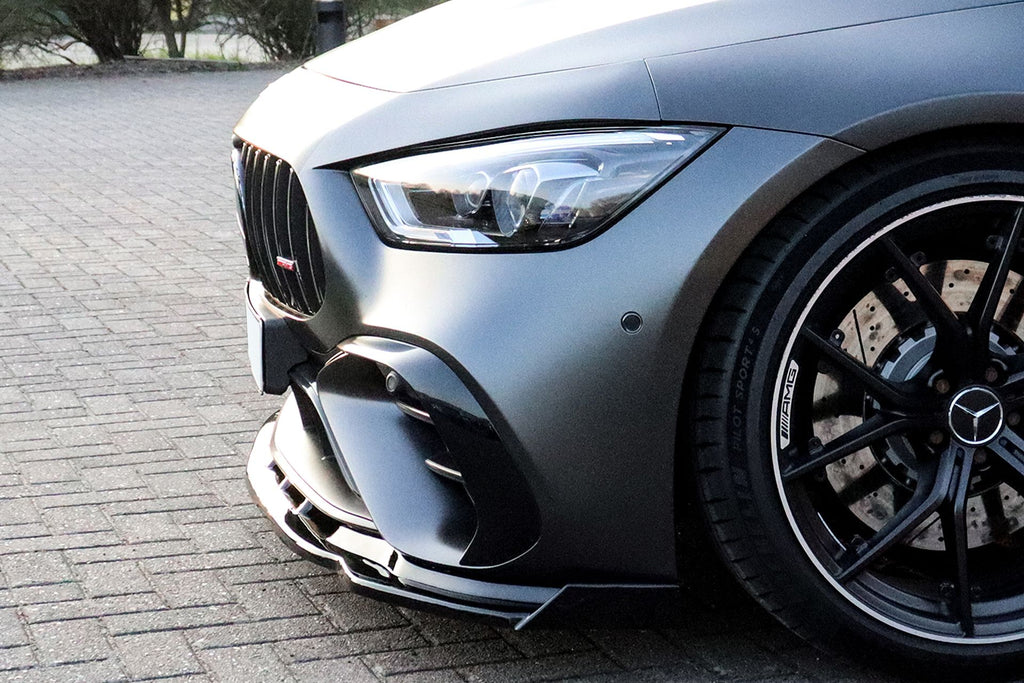 Frontspoilerlippe mit Wing für Mercedes AMG GT 4-Türer X290, Ingo Noak Tuning, sportliches Karosserie-Design.