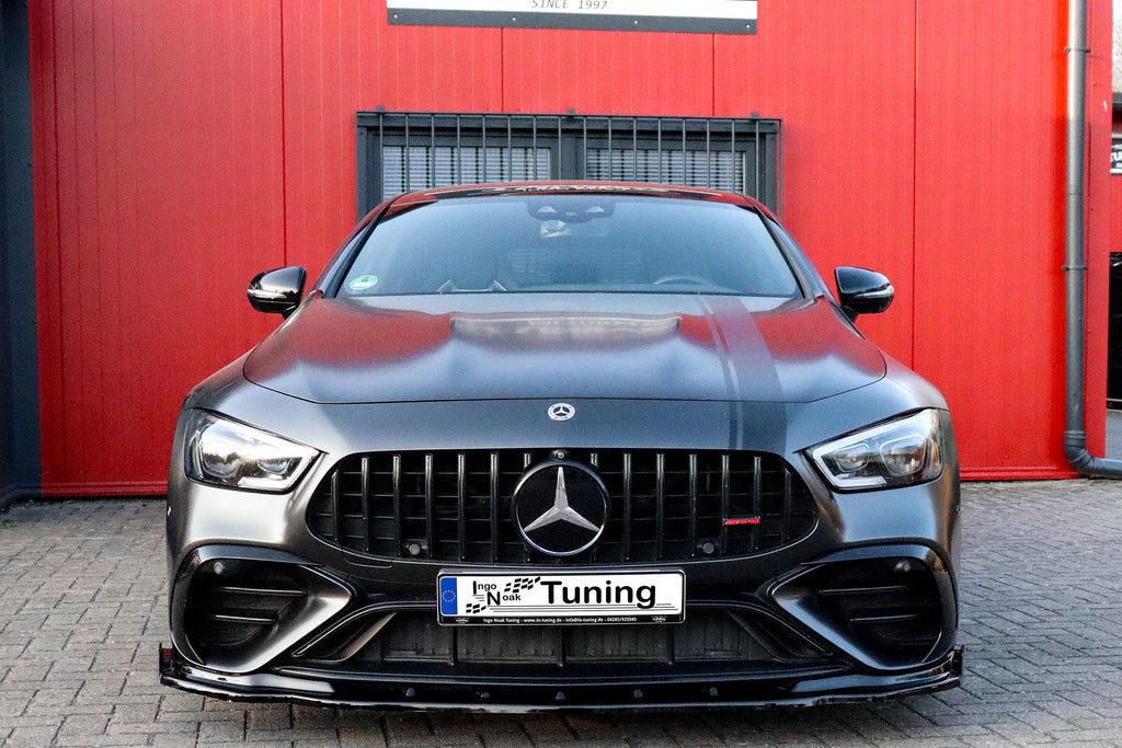 Frontspoilerlippe mit Wing für Mercedes AMG GT X290, Ingo Noak Tuning, aerodynamic und sportlich, sichtbare Spoilerdetails