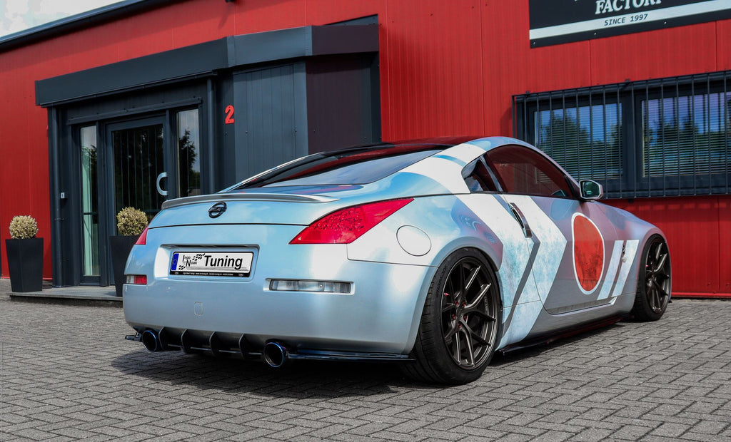Gefräster Heckansatz mit Finnen aus ABS für Nissan 350Z Coupe+Roadster - Ingo Noak Tuning