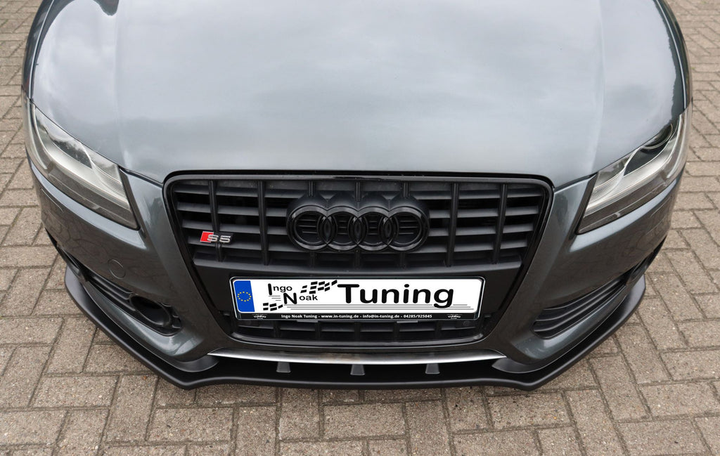 Schwarz lackierte Cuplippe Frontspoilerlippe aus ABS für Audi A5 B8 2007-2011, passend für Ingo Noak Tuning.
