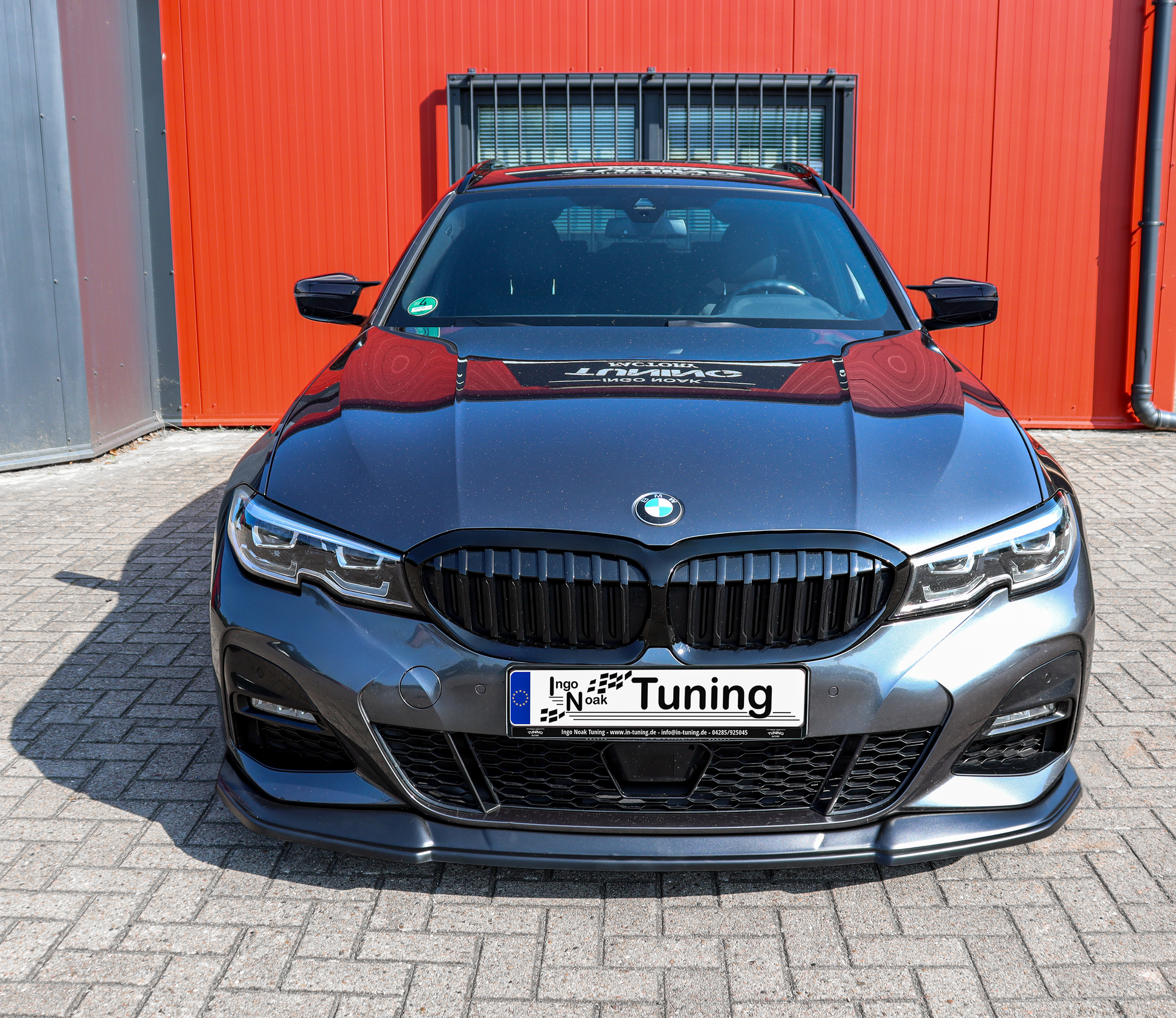 Vorderer Spoiler Cuplippe aus ABS für BMW 3er G20 G21 M-Paket, Ingo Noak Tuning, zeigt das Modell und Material